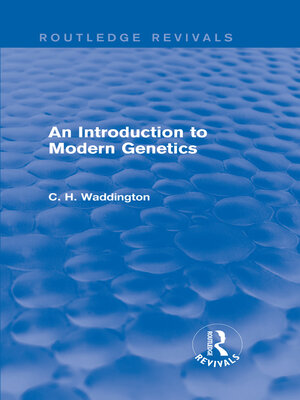 cover image of An Introduction to Modern Genetics
